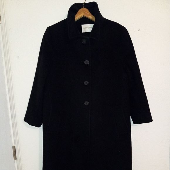 Vintage Fleurette Lined Wool/Cashmere Long Jacket